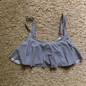 Striped Ruffle Bikini Top
